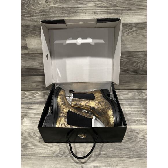 Lauren Ralph Lauren Corinne Leather Chelsea Boots Pull On Black Bronze Size 6B - Picture 15 of 16